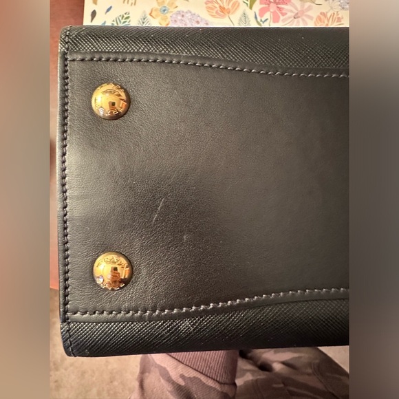 Prada 2-Way Saffiano Leather Black with Pink Interior Accordion Bag - Picture 12 of 15